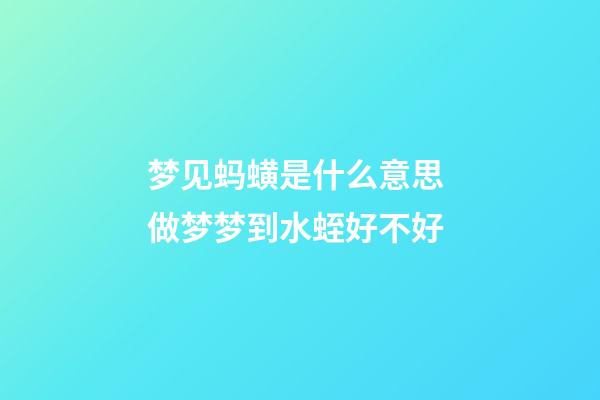 梦见蚂蟥是什么意思 做梦梦到水蛭好不好